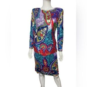 NWT Vintage Joan Leslie Evenings Sequin Dress